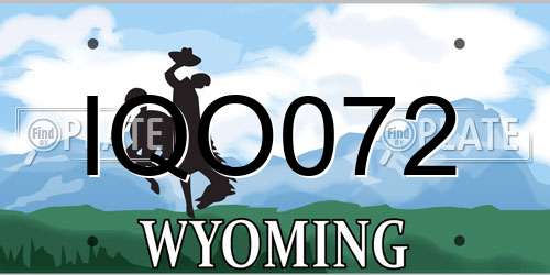 IQO072 Wyoming License Plate
