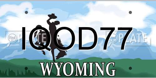 IQOD77 Wyoming License Plate