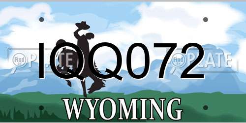 IQQ072 Wyoming License Plate