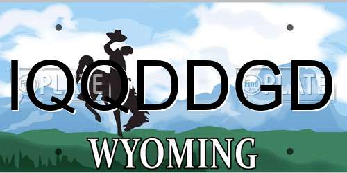IQQDDGD Wyoming License Plate