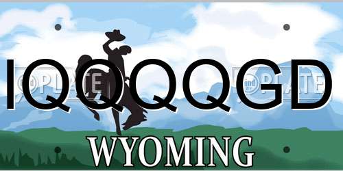 IQQQQGD Wyoming License Plate