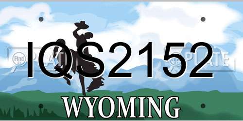 IQS2152 Wyoming License Plate