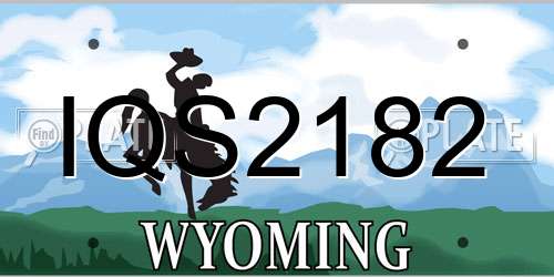 IQS2182 Wyoming License Plate
