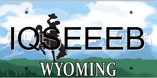 IQSEEEB Wyoming License Plate