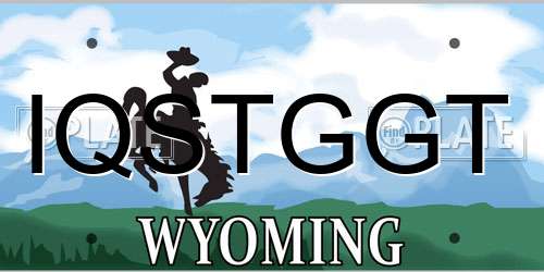 IQSTGGT Wyoming License Plate