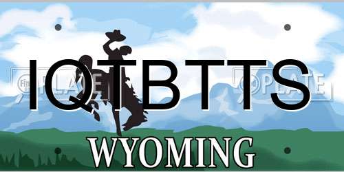 IQTBTTS Wyoming License Plate