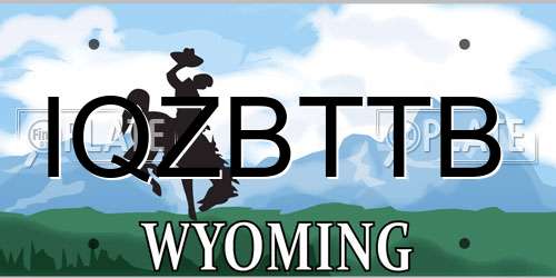 IQZBTTB Wyoming License Plate