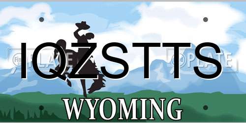 IQZSTTS Wyoming License Plate