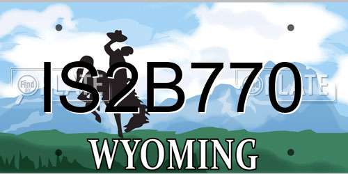 IS2B770 Wyoming License Plate