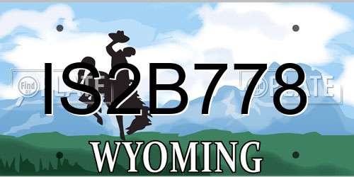 IS2B778 Wyoming License Plate