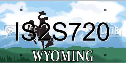 IS2S720 Wyoming License Plate