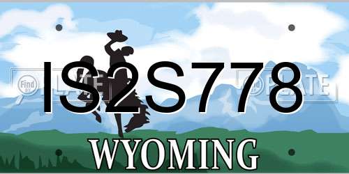 IS2S778 Wyoming License Plate