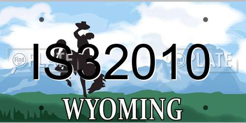 IS32010 Wyoming License Plate