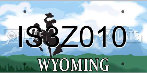 IS3Z010 Wyoming License Plate