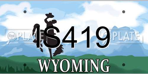 IS419 Wyoming License Plate