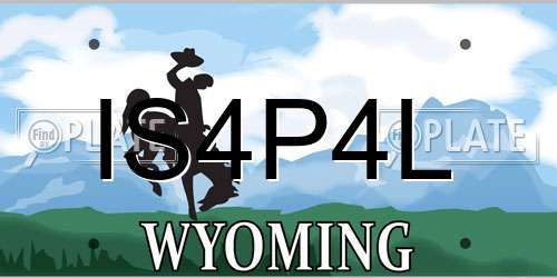IS4P4L Wyoming License Plate