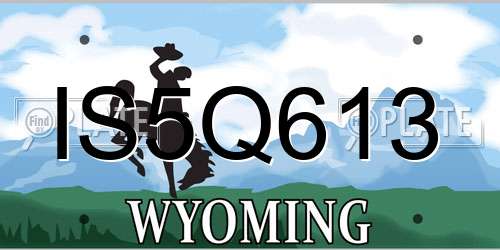 IS5Q613 Wyoming License Plate