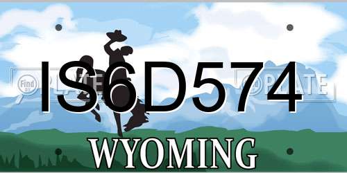 IS6D574 Wyoming License Plate