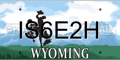 IS6E2H Wyoming License Plate