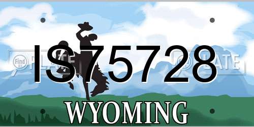 IS75728 Wyoming License Plate