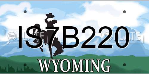 IS7B220 Wyoming License Plate