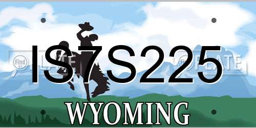 IS7S225 Wyoming License Plate