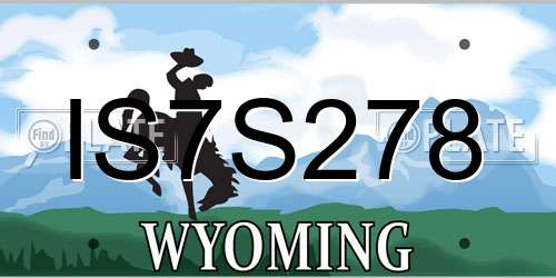 IS7S278 Wyoming License Plate