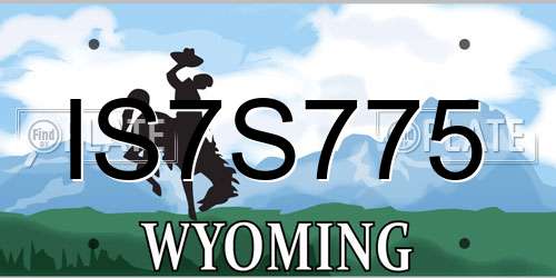 IS7S775 Wyoming License Plate