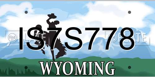 IS7S778 Wyoming License Plate