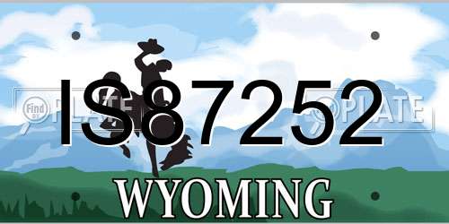 IS87252 Wyoming License Plate