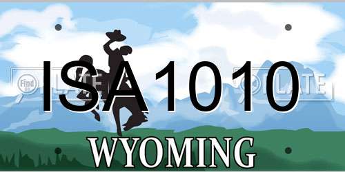 ISA1010 Wyoming License Plate