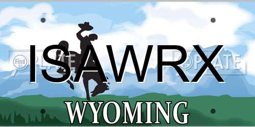 ISAWRX Wyoming License Plate