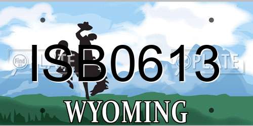 ISB0613 Wyoming License Plate