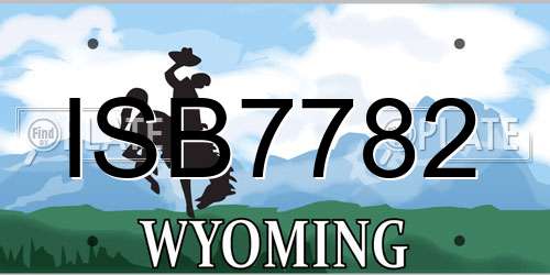 ISB7782 Wyoming License Plate