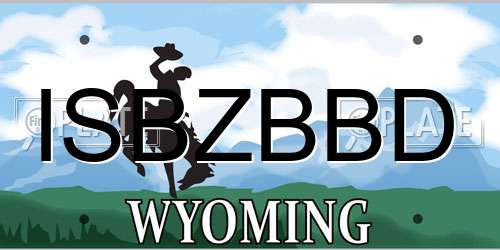 ISBZBBD Wyoming License Plate