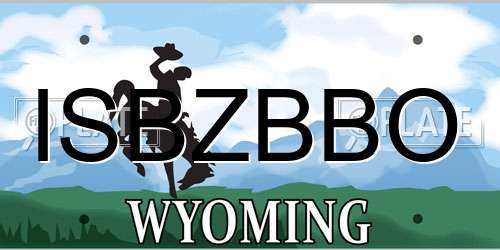 ISBZBBO Wyoming License Plate
