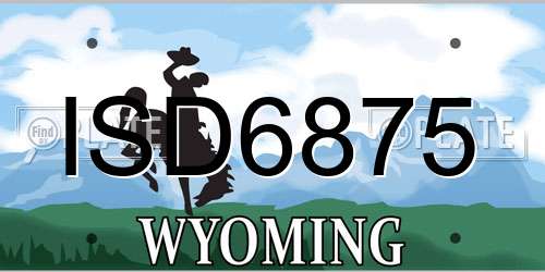 ISD6875 Wyoming License Plate