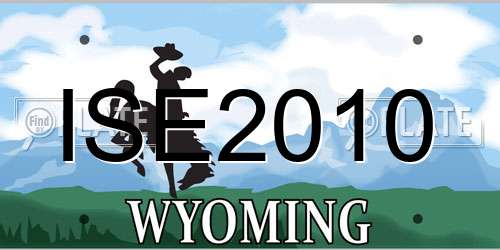 ISE2010 Wyoming License Plate