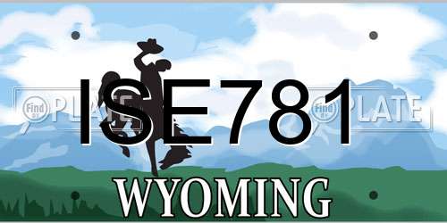 ISE781 Wyoming License Plate