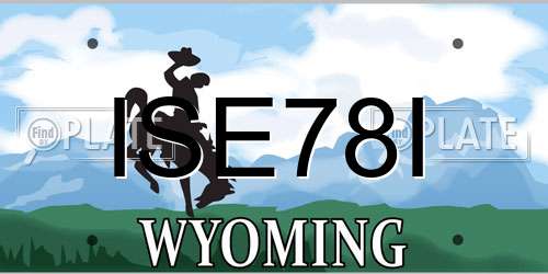 ISE78I Wyoming License Plate