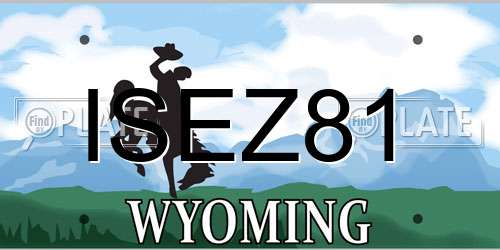 ISEZ81 Wyoming License Plate