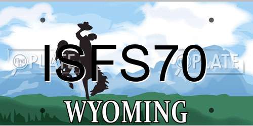 ISFS70 Wyoming License Plate