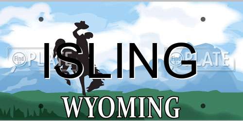 ISLING Wyoming License Plate