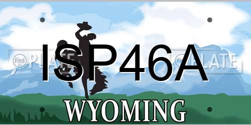 ISP46A Wyoming License Plate