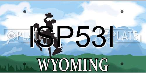 ISP53I Wyoming License Plate