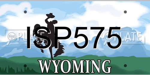 ISP575 Wyoming License Plate