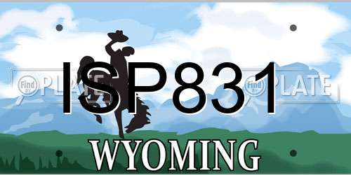 ISP831 Wyoming License Plate