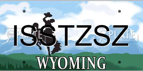 ISSTZSZ Wyoming License Plate