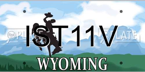 IST11V Wyoming License Plate