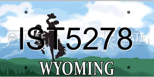 IST5278 Wyoming License Plate